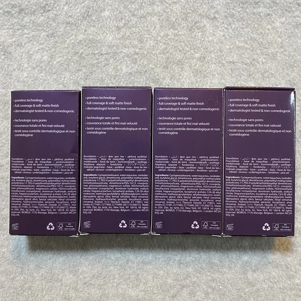 Tarte Amazonian Clay 16-Hr Full Coverage Foundation‎ 57N Rich Neutral LOT OF 4